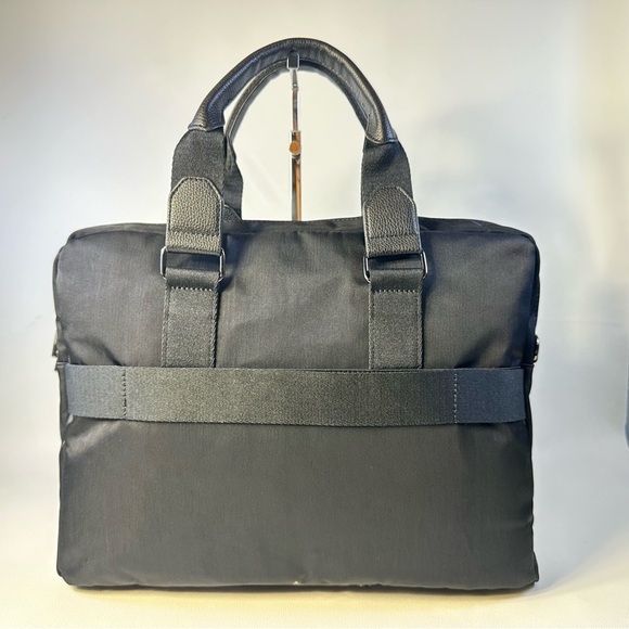 NWT Men’s Alfani Black Canvas  Briefcase - Picture 2 of 13